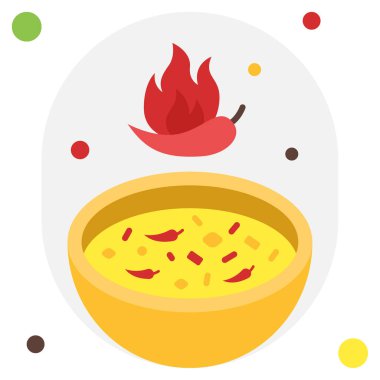 Curry Bowl simgesi, vektör illüstrasyonu basit tasarım