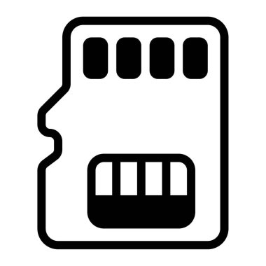 Bellek Kartı simgesi, vektör illüstrasyonu basit tasarım