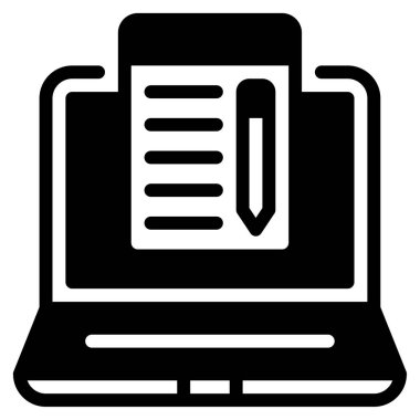 Dijital Notlar simgesi, vektör illüstrasyonu basit tasarım