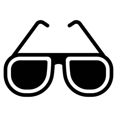 Güneş gözlüğü simgesi, vektör illüstrasyonu basit tasarım