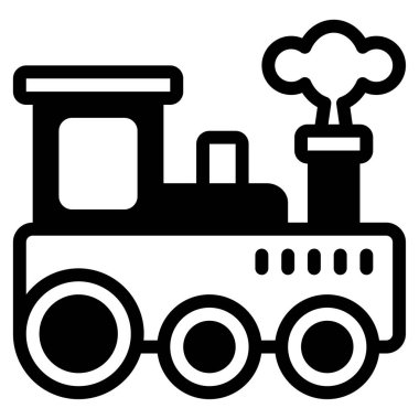 Buharlı Makine simgesi, vektör illüstrasyonu basit tasarım