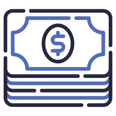 Banka Not simgesi, vektör illüstrasyonu basit tasarım