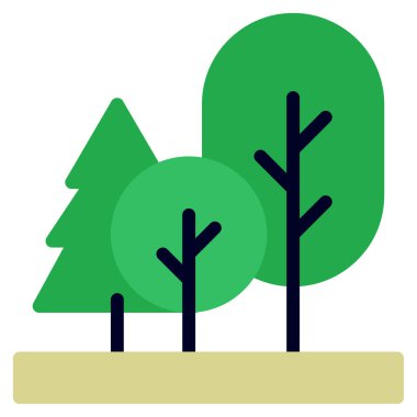 Forest Pine simgesi, vektör illüstrasyonu basit tasarım