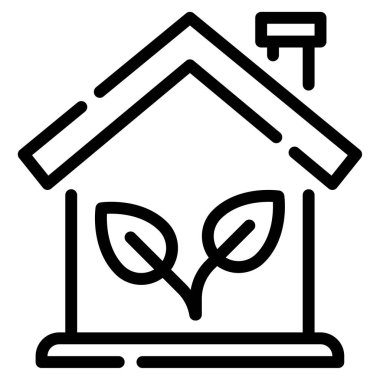 Eco Home icon, vector illustration simple design