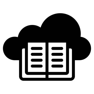 Dijital Kütüphane simgesi, vektör illüstrasyonu basit tasarım