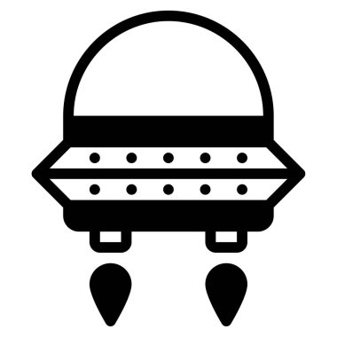 Uçan daire simgesi, vektör illüstrasyonu basit tasarım