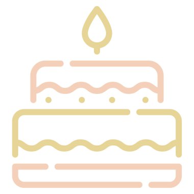 doğum günü pastası simgesi, vektör illüstrasyonu basit tasarım