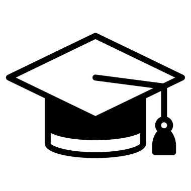 mezuniyet başlığı simgesi, vektör illüstrasyonu basit tasarım