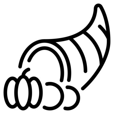 Cornucopia simgesi, vektör illüstrasyonu basit tasarım