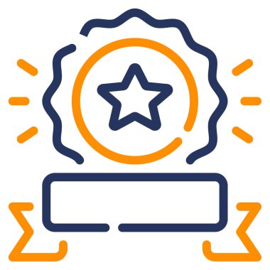 Rozet simgesi, vektör illüstrasyonu basit tasarım