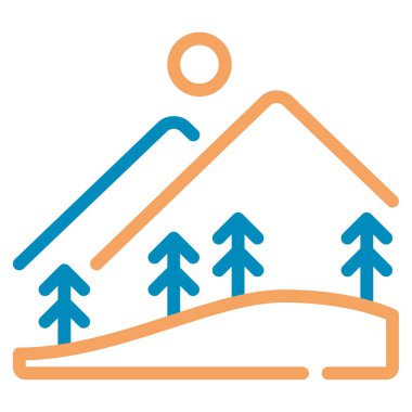 Mountains icon, vector illustration simple design