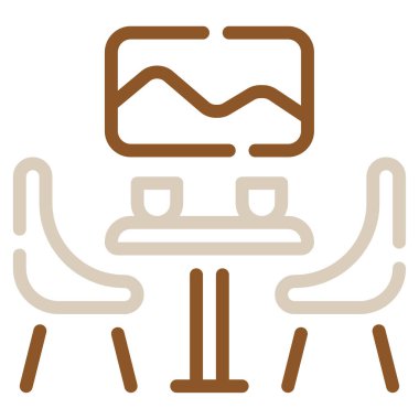 Dinlenme odası simgesi, vektör illüstrasyonu basit tasarım