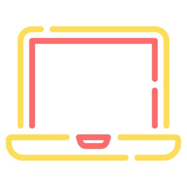 Dizüstü bilgisayar 8 simgesi, vektör illüstrasyonu basit tasarım