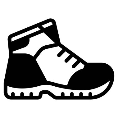 Yürüyüş botları simgesi, vektör illüstrasyonu basit tasarım