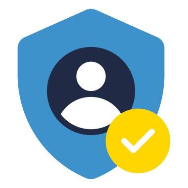 Kimlik doğrulama simgesi, vektör illüstrasyonu basit tasarım