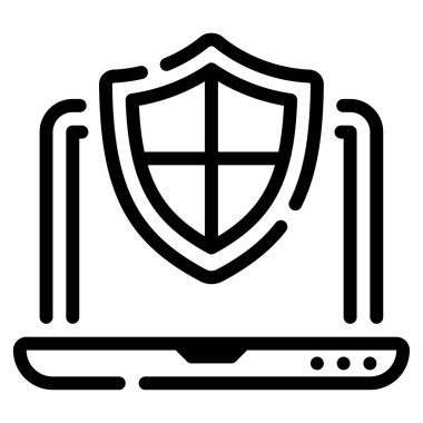 Antivirüs simgesi, vektör illüstrasyonu basit tasarım