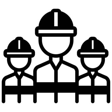 İşçi Grubu simgesi, vektör illüstrasyonu basit tasarım