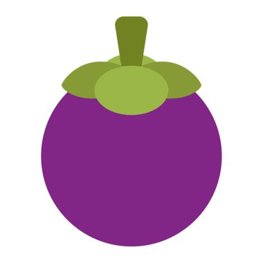 Mangosteen simgesi, vektör illüstrasyonu basit tasarım
