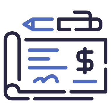 Checkbook Amigo simgesi, vektör illüstrasyonu basit tasarım