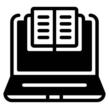 E-öğrenme simgesi, vektör illüstrasyonu basit tasarım