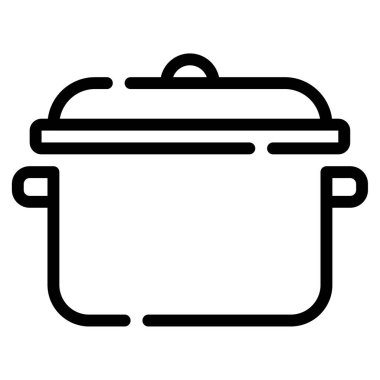 yemek tenceresi simgesi, vektör illüstrasyonu basit tasarım