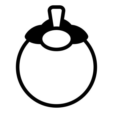 Mangosteen simgesi, vektör illüstrasyonu basit tasarım