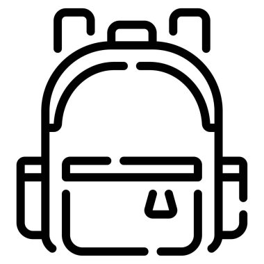 Okul çantası simgesi, vektör illüstrasyonu basit tasarım