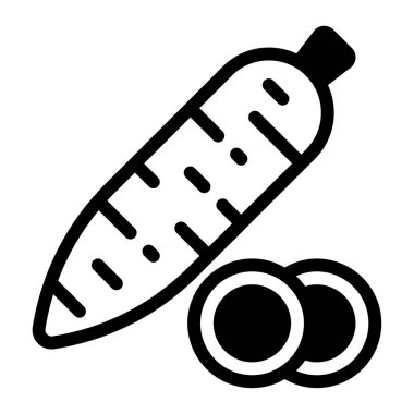 Cassava Kökleri simgesi, vektör illüstrasyonu basit tasarım