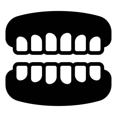 Takma dişler simgesi, vektör illüstrasyonu basit tasarım