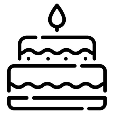 doğum günü pastası simgesi, vektör illüstrasyonu basit tasarım