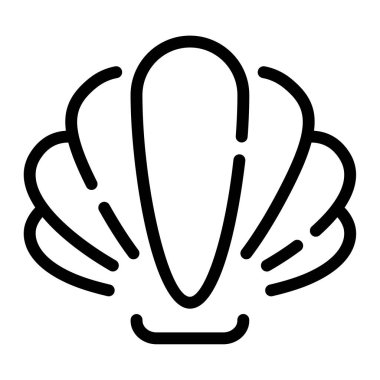 Kabuk Kabuğu simgesi, vektör illüstrasyonu basit tasarım