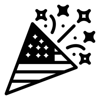 konfeti simgesi, vektör illüstrasyonu basit tasarım