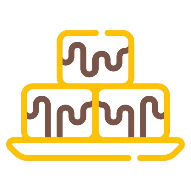 Brownie simgesi, vektör illüstrasyonu basit tasarım