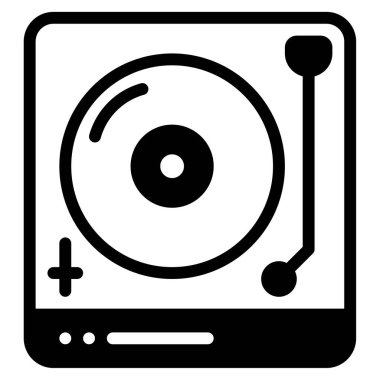 turntable simgesi, vektör illüstrasyonu basit tasarım