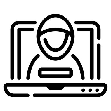 Siber Saldırı simgesi, vektör illüstrasyonu basit tasarım