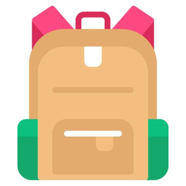 sırt çantası simgesi, vektör illüstrasyonu basit tasarım