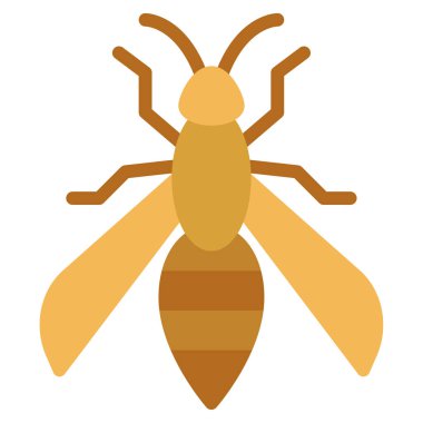 Yaban arısı simgesi, vektör illüstrasyonu basit tasarım