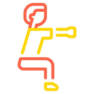 Çömel simgesi, vektör illüstrasyonu basit tasarım