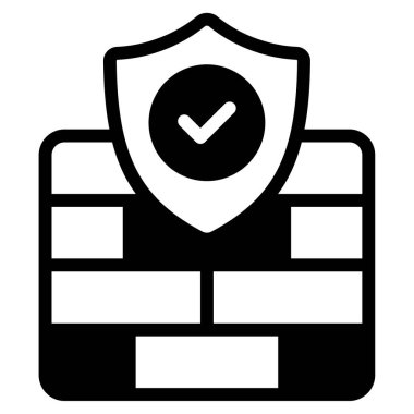 Firewall Günlük Kaydı simgesi, vektör illüstrasyonu basit tasarım