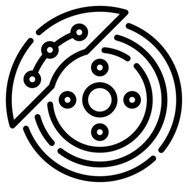 Fren yastığı simgesi, vektör çizimi basit tasarım