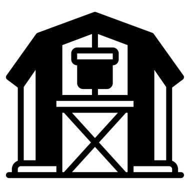 Çiftlik evi simgesi, vektör illüstrasyonu basit tasarım