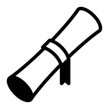 Diploma simgesi, vektör illüstrasyonu basit tasarım