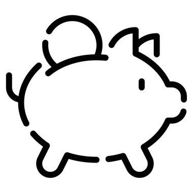 Piggy Peek simgesi, vektör illüstrasyonu basit tasarım