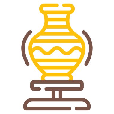 Seramik Çömlek simgesi, vektör illüstrasyonu basit tasarım