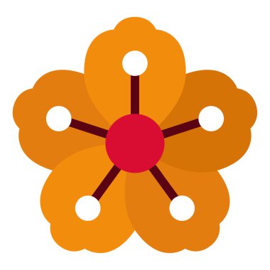 Kiraz çiçeği simgesi, vektör illüstrasyonu basit tasarım