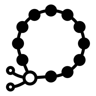 Boncuklu aksesuar simgesi, vektör illüstrasyonu basit tasarım