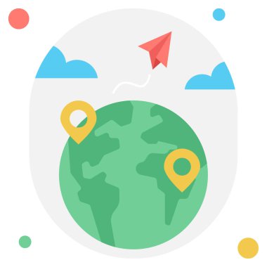 dünya simgesi, vektör illüstrasyonu basit tasarım