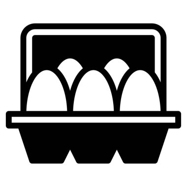 Yumurta Karton simgesi, vektör illüstrasyonu basit tasarım