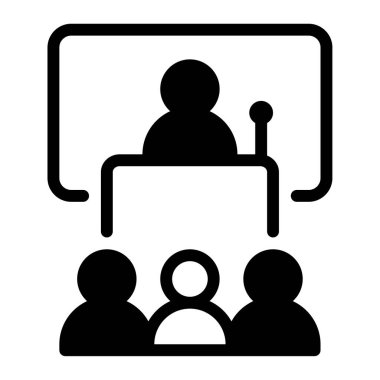 konferans simgesi, vektör illüstrasyonu basit tasarım