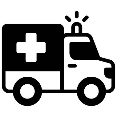 ambulans simgesi, vektör illüstrasyonu basit tasarım